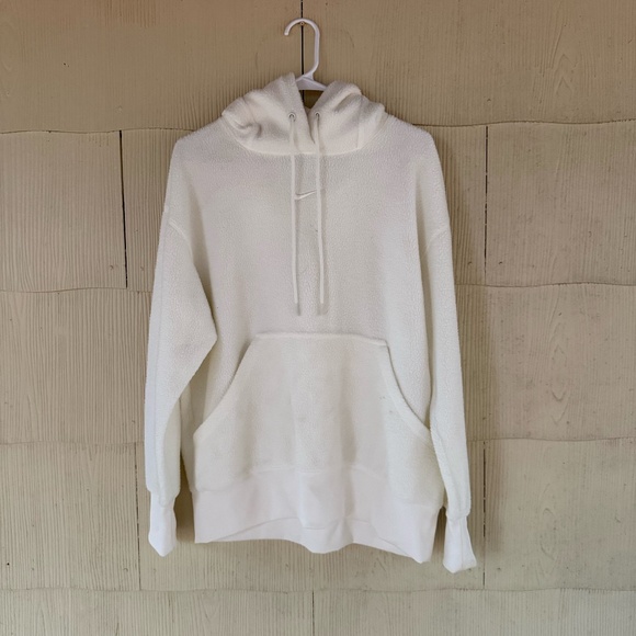 Nike Sherpa Phoenix Fleece Ivory Hoodie - Picture 1 of 5